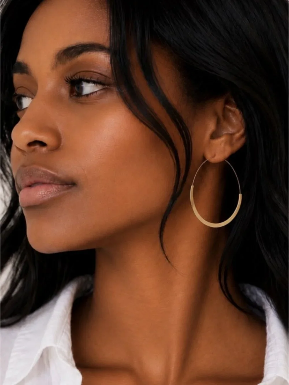 New! Preppy Gold Hoop Earrings NWOT 1029